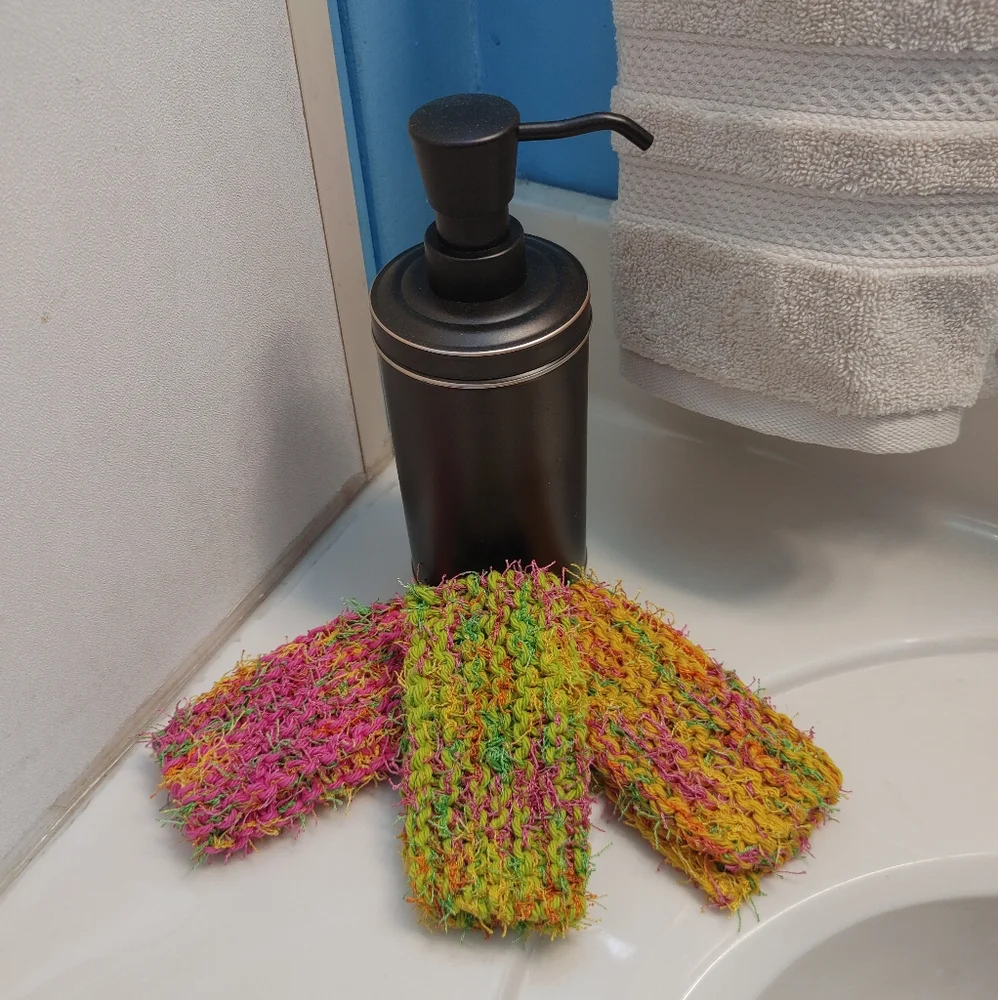 Scrubby Exfoliating Washcloths, Tropical, 3-Piece Set